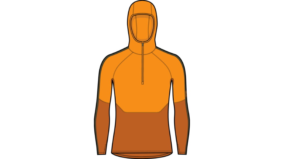 Icebreaker 200 Sonebula Long Sleeve Half Zip Thermal Hood - Men's, Earth/Solar/Loden/Cb, Extra Large, IB0A56QG946XL