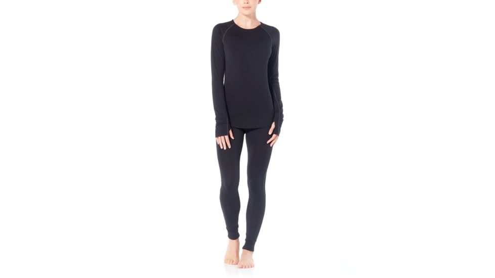 Icebreaker 200 Zone Long Sleeve Crewe, Black/Mineral, Extra Small, 104426-001-XS