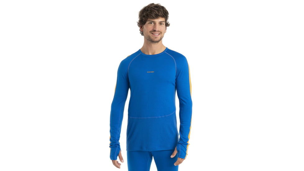 Icebreaker 200 ZoneKnit Long Sleeve Crewe Thermal Top - Mens, Lazurite/Solar/Cb, 2XL, IB0A56HA876XXL