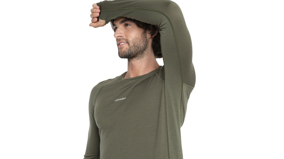 Icebreaker 200 ZoneKnit Long Sleeve Crewe Thermal Top - Mens, Loden/Ether/Cb, Extra Small, IB0A56HA881XS