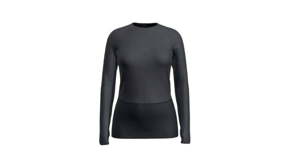 Icebreaker 200 ZoneKnit Long Sleeve Crewe Thermal Top - Women's, Jet Heather/Black/Metro Heather/Cb, Extra Small, IB0A56HD585XS