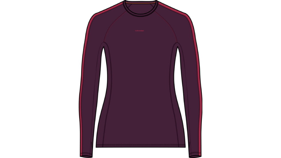 Icebreaker 200 ZoneKnit Long Sleeve Crewe Thermal Top - Women's, Nightshade/Electronpnk/Cb, Extra Large, IB0A56HD940XL