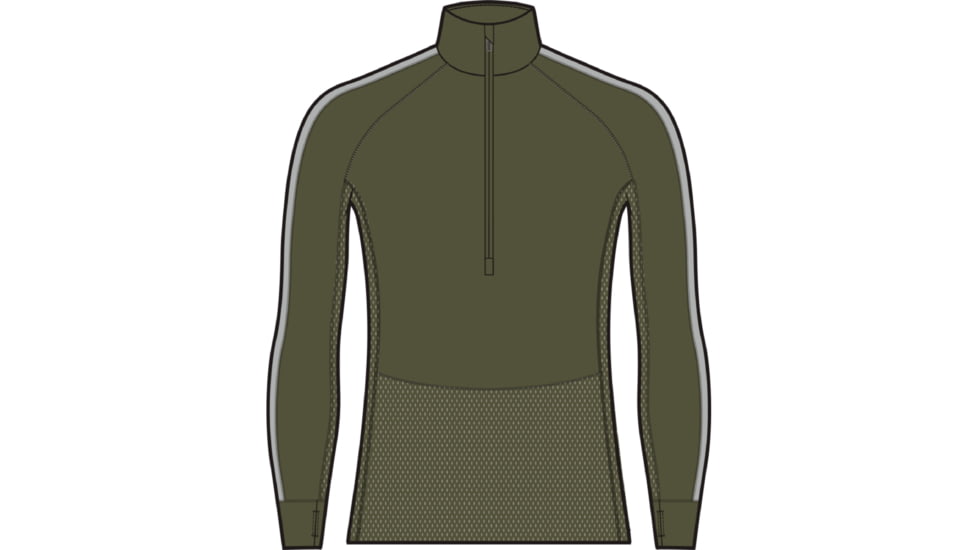 Icebreaker 200 ZoneKnit Long Sleeve Half Zip Thermal Top - Men's, Loden/Ether/Cb, Medium, IB0A56H9881M
