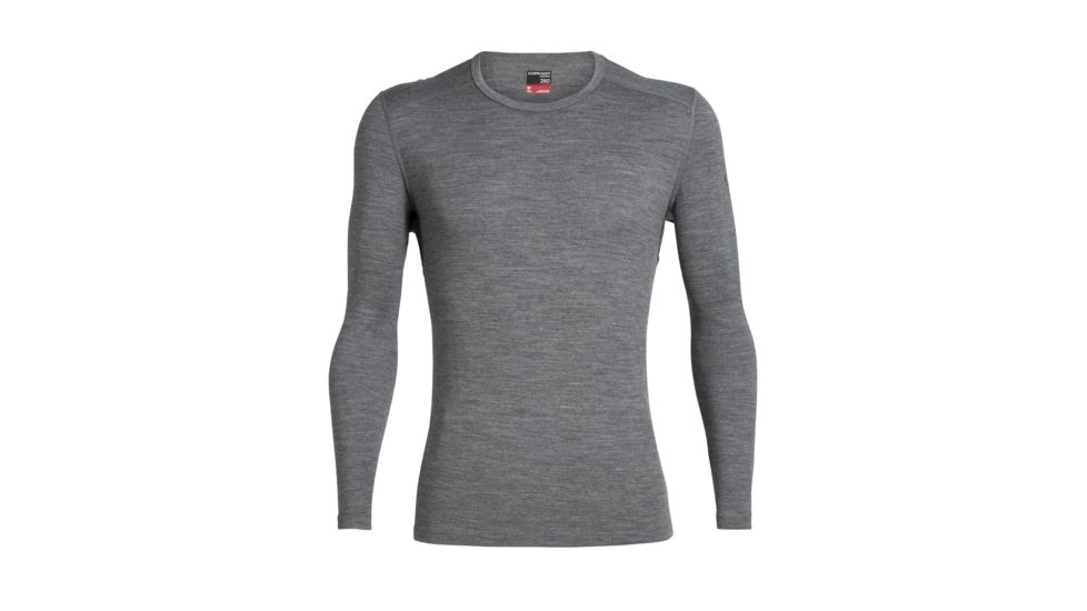 Icebreaker 260 Tech Long Sleeve Crewe Thermal Top - Men's, Gritstone Heather, Extra Large, IB104371013XL