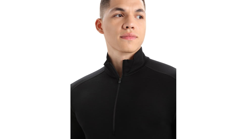 Icebreaker 260 Tech Long Sleeve Half Zip Thermal Top - Mens, Black, Extra Small, IB104372001XS