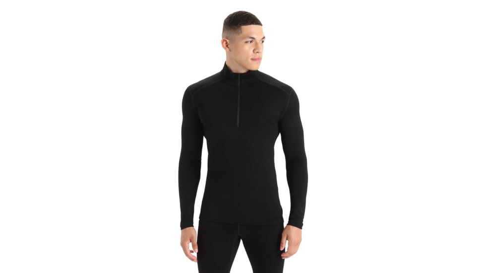 Icebreaker 260 Tech Long Sleeve Half Zip Thermal Top - Mens, Black, Extra Small, IB104372001XS