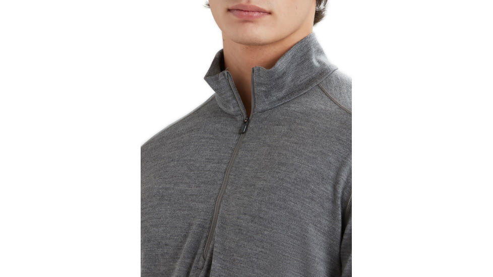 Icebreaker 260 Tech Long Sleeve Half Zip Thermal Top - Men's, Gritstone Heather, 2XL, IB104372013XXL