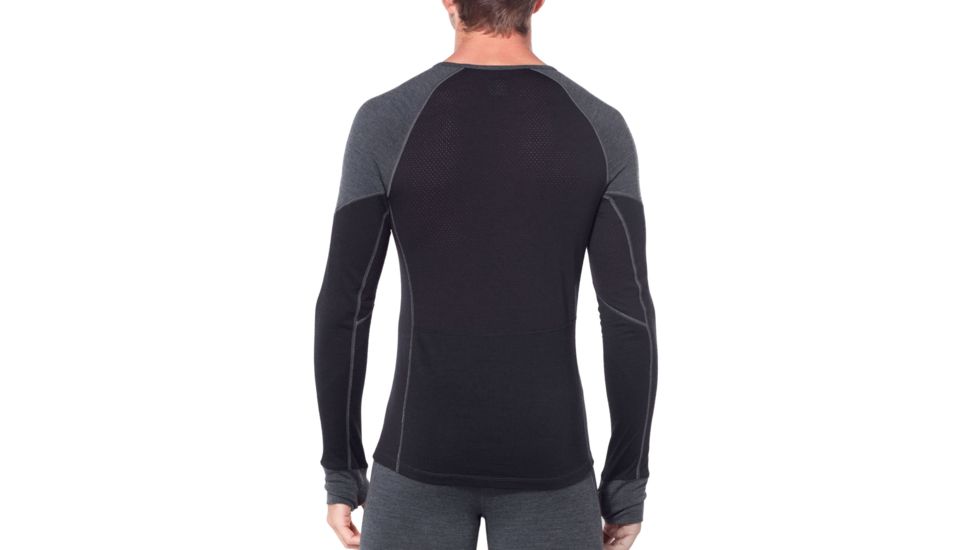 Icebreaker 260 Zone Long Sleeve Crewe - Mens, Jet HTHR/Black, Large, 104360A01L