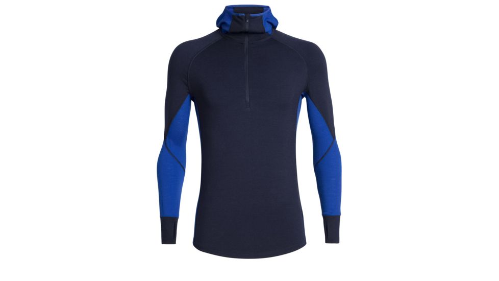 Icebreaker 260 Zone Long Sleeve Half Zip Hood - Mens, Midnight Navy/SURF, Medium, 104362B04M