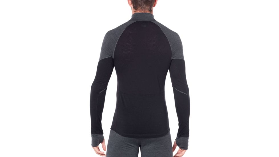 Icebreaker 260 Zone Long Sleeve Half Zip - Mens, Jet HTHR/Black, Small, 104361A01S