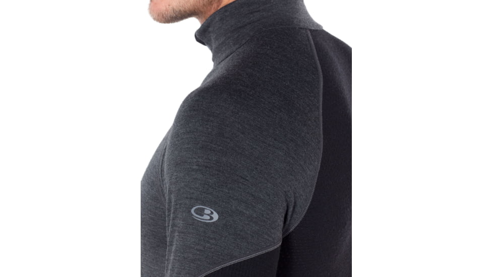 Icebreaker 260 Zone Long Sleeve Half Zip - Mens, Jet HTHR/Black, Small, 104361A01S