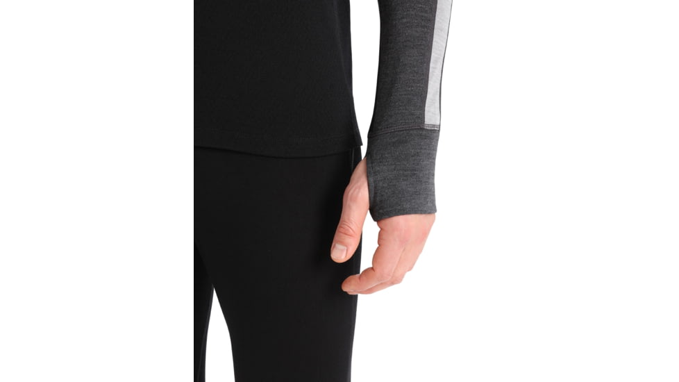 Icebreaker 260 ZoneKnit Long Sleeve Half Zip Thermal Top - Mens, Jet Heather/Black/Metro Heather/Cb, Small, IB0A56HF585S