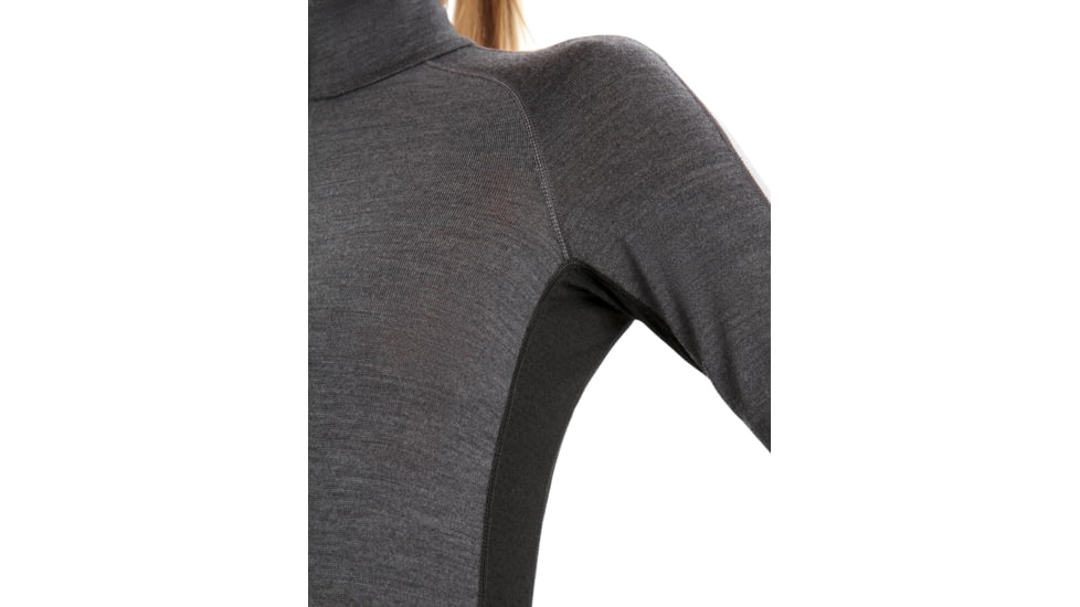 Icebreaker 260 ZoneKnit Long Sleeve Half Zip Thermal Top - Womens, Jet Heather/Black/Metro Heather/Cb, Large, IB0A56HI585L