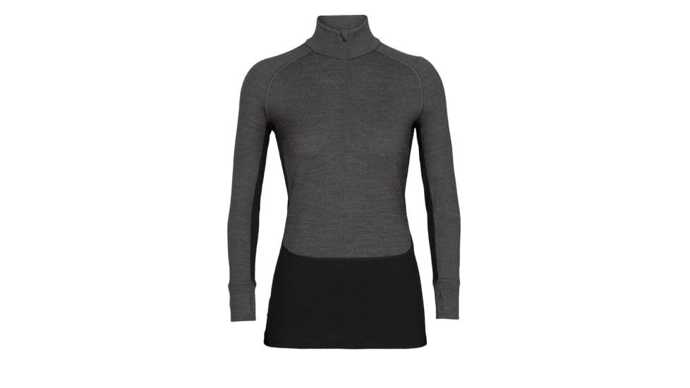 Icebreaker 260 ZoneKnit Long Sleeve Half Zip Thermal Top - Women's, Jet Heather/Black/Metro Heather/Cb, Large, IB0A56HI585L