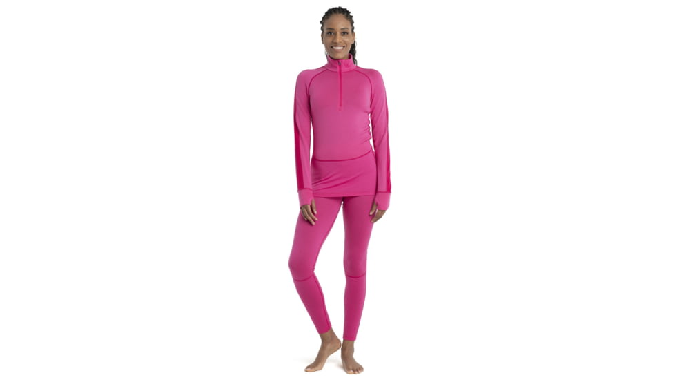 Icebreaker 260 ZoneKnit Long Sleeve Half Zip Thermal Top - Women's, Tempo/Electron Pink/Cb, Extra Small, IB0A56HI858XS