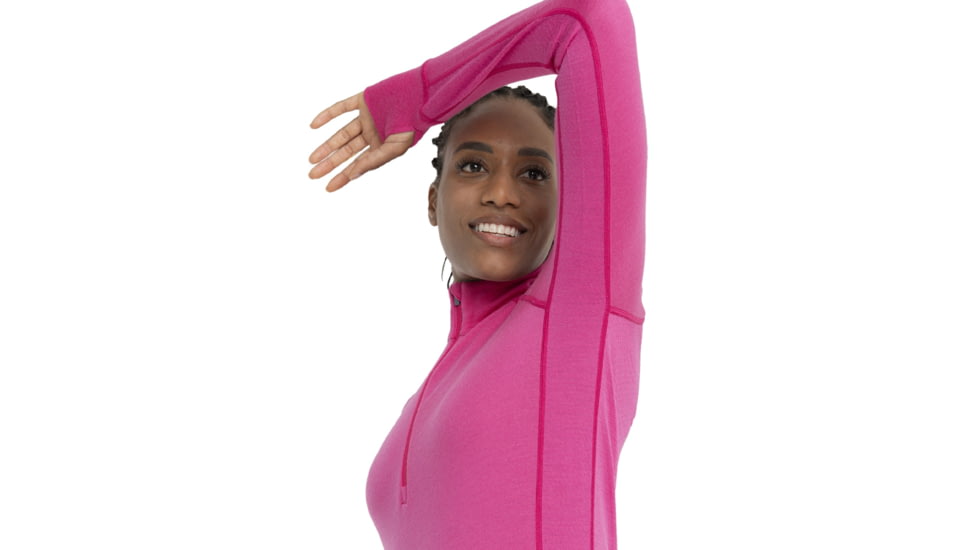 Icebreaker 260 ZoneKnit Long Sleeve Half Zip Thermal Top - Womens, Tempo/Electron Pink/Cb, Extra Small, IB0A56HI858XS