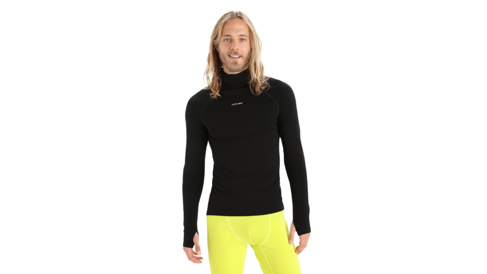 Icebreaker 300 MerinoFine Long Sleeve Roll Neck Thermal Top - Mens, Black, Medium, IB0A56KO001M