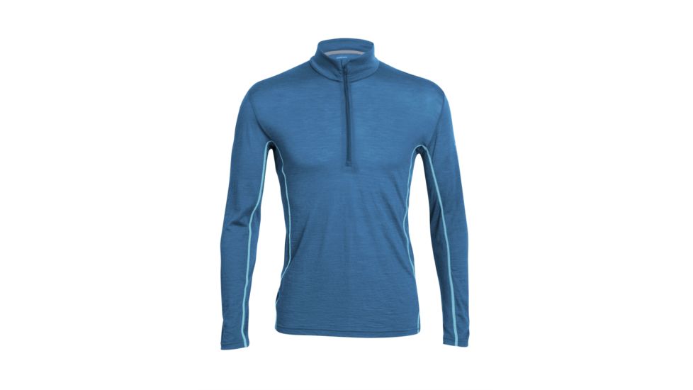 Aero Long Sleeve Half Zip - Mens-Admiral/Cyan-X-Large
