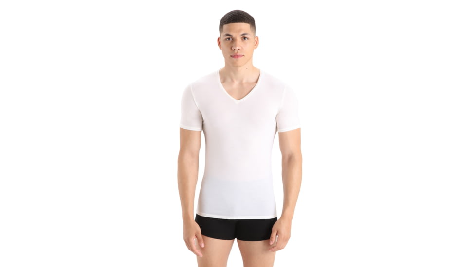 Icebreaker Anatomica Short Sleeve V Neck T-Shirt - Mens, Snow, Extra Large, IB103661104XL
