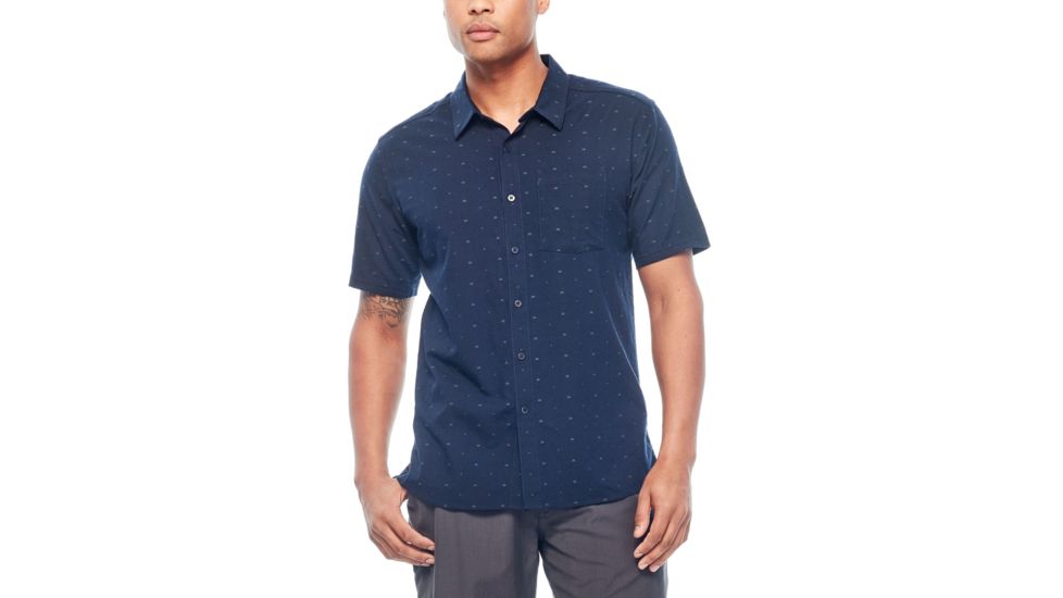 Icebreaker Compass Short Sleeve Shirt, Midnight Navy, M, 103611402M