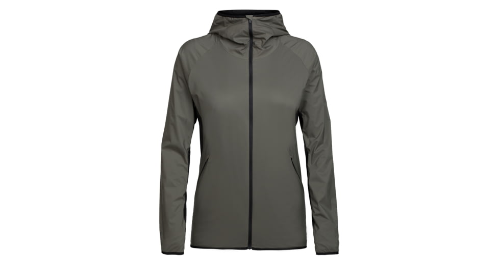 Icebreaker Coriolis Hooded Windbreaker, Metal/Black, L, 104112002L