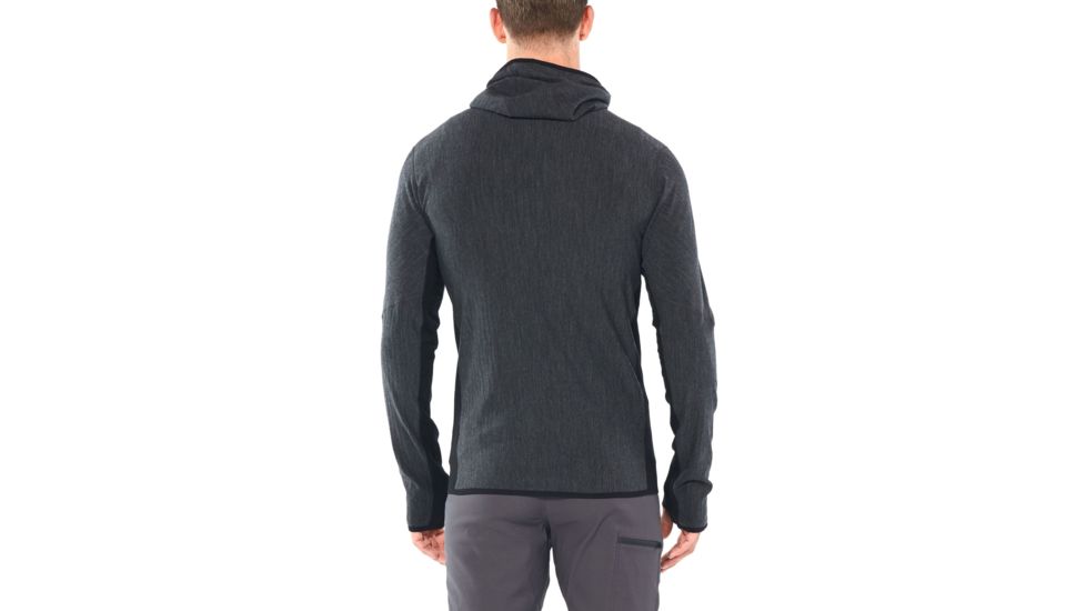 Icebreaker Descender Long Sleeve Zip Hood - Mens, Jet HTHR/Black, Small, 104854A01S