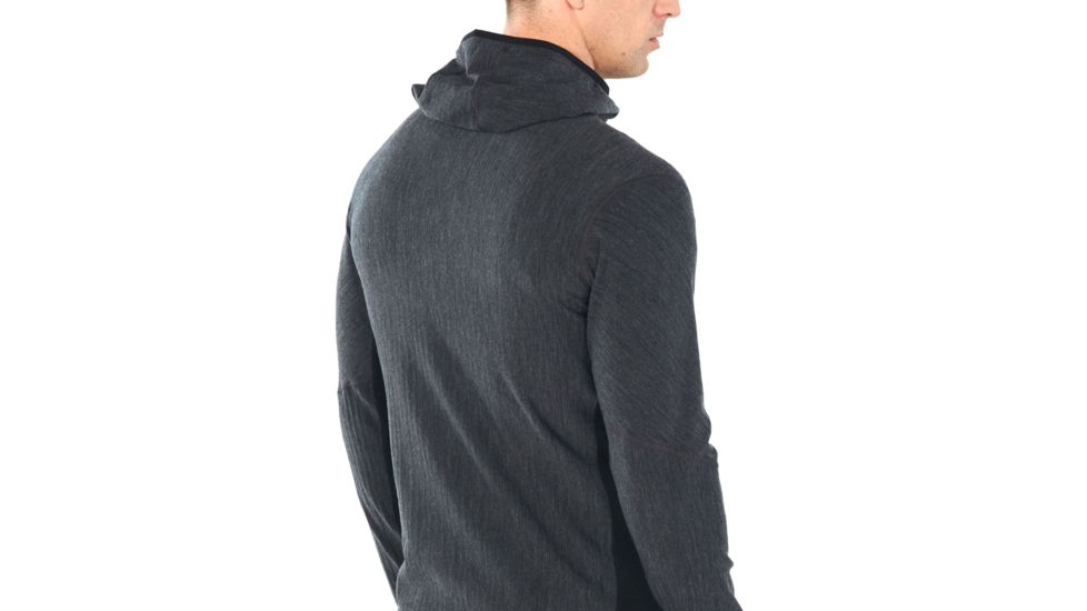 Icebreaker Descender Long Sleeve Zip Hood - Men's, Jet Heather/Black, Small, IB104854A01S