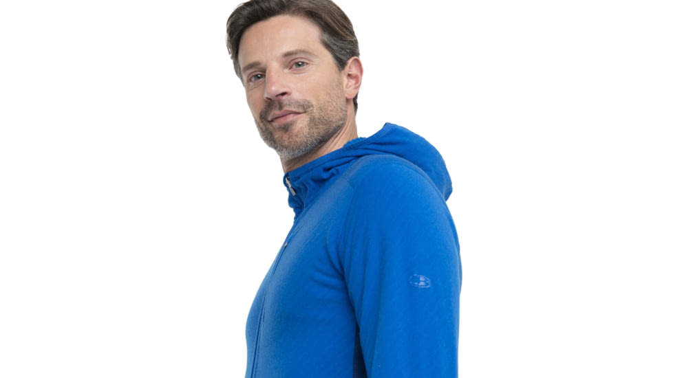 Icebreaker Descender Long Sleeve Zip Hood - Mens, Lazurite/Royal Navy, 2XL, IB104854569XXL