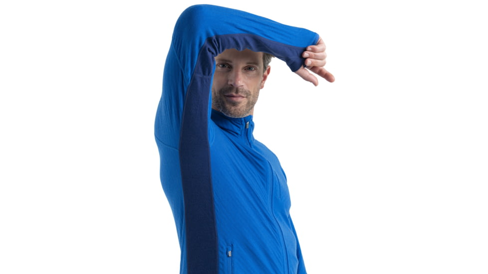 Icebreaker Descender Long Sleeve Zip Hood - Mens, Lazurite/Royal Navy, 2XL, IB104854569XXL