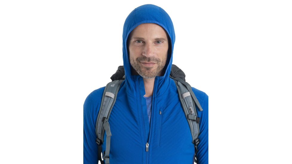 Icebreaker Descender Long Sleeve Zip Hood - Mens, Lazurite/Royal Navy, 2XL, IB104854569XXL