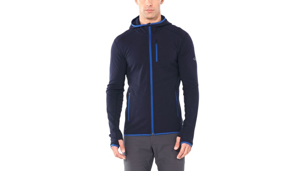 Icebreaker Descender Long Sleeve Zip Hood - Mens, Midnight Navy, Large, 104854401L