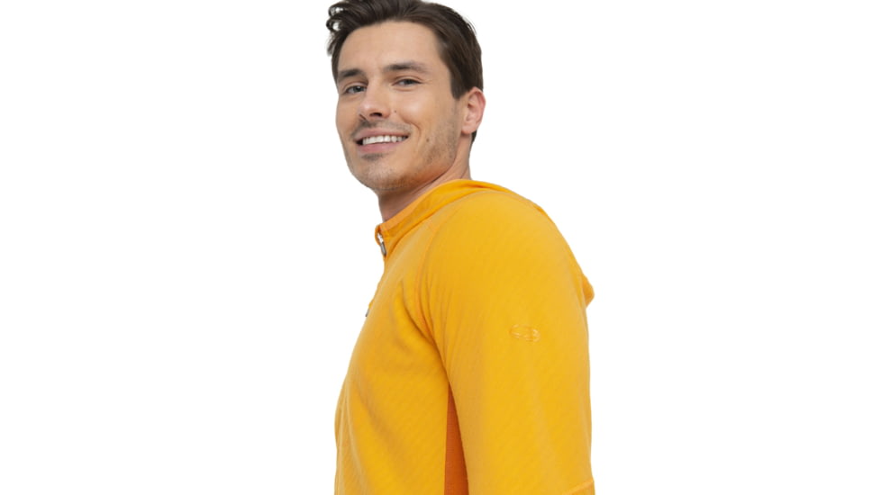 Icebreaker Descender Long Sleeve Zip Hood - Mens, Solar/Earth, Medium, IB104854866M