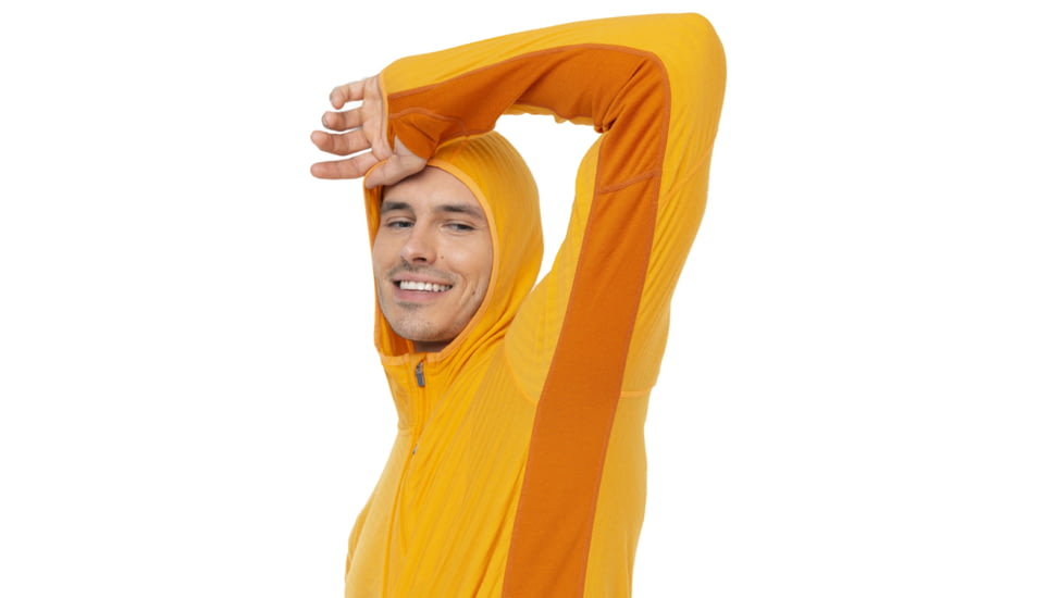 Icebreaker Descender Long Sleeve Zip Hood - Mens, Solar/Earth, Medium, IB104854866M