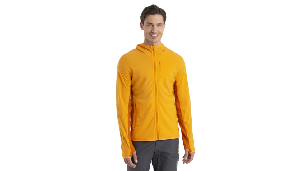 Icebreaker Descender Long Sleeve Zip Hood - Mens, Solar/Earth, Medium, IB104854866M