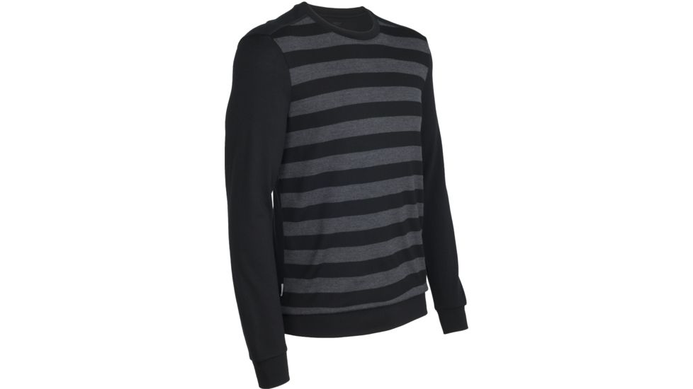 Icebreaker Escape Long Sleeve Crew Sweater - Men's-Black/Jet Melange-XX-Large