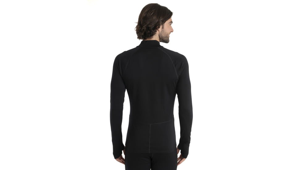 Icebreaker Men 300 MerinoFine Polar LS Half Zip, Black, L, IBBA56Q9001L