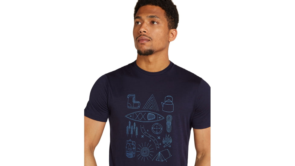Icebreaker Men Merino 150 Tech Lite SS Tee Camp Essentials, Midnight Navy, XL, IB0A571X401XL