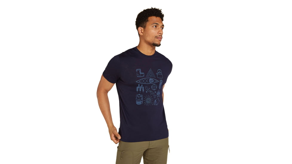 Icebreaker Men Merino 150 Tech Lite SS Tee Camp Essentials, Midnight Navy, XL, IB0A571X401XL