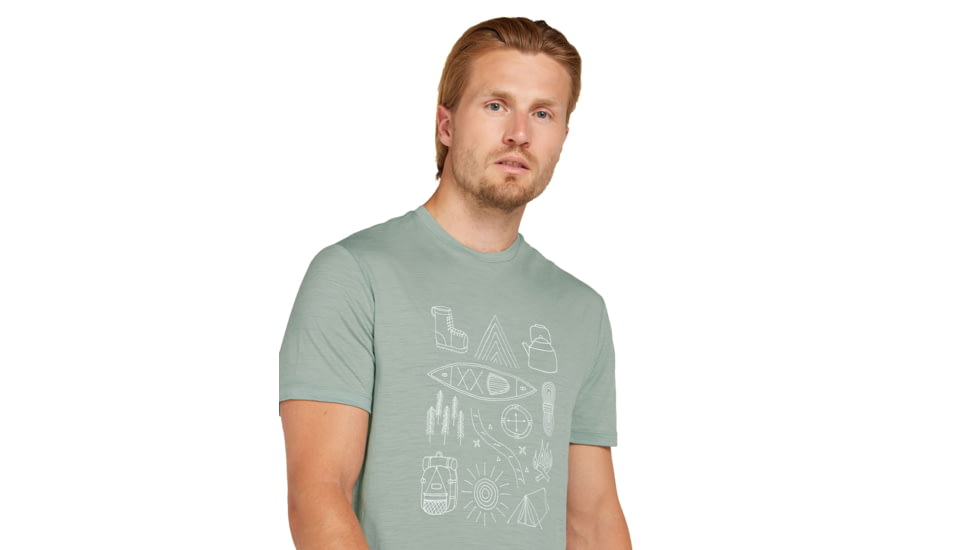 Icebreaker Men Merino 150 Tech Lite SS Tee Camp Essentials, Moss, M, IB0A571X01GM