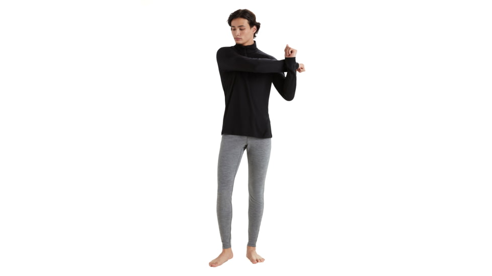 Icebreaker Men Merino 200 Oasis LS Half Zip, Black, XL, IBB04367001XL