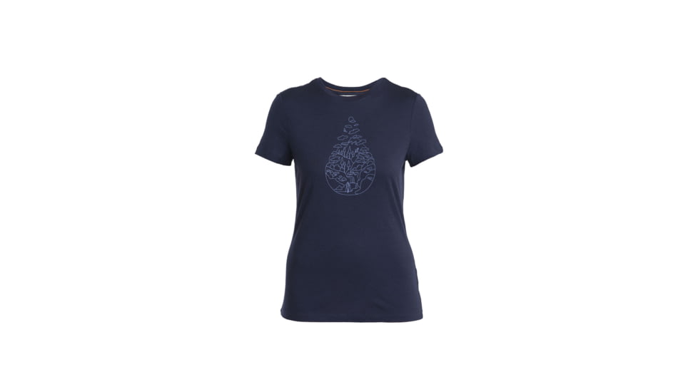 Icebreaker Merino 150 Tech Lite III SS Tee Hike Path - Womens, Midnight Navy, Extra Small, IB0A56YJ401XS