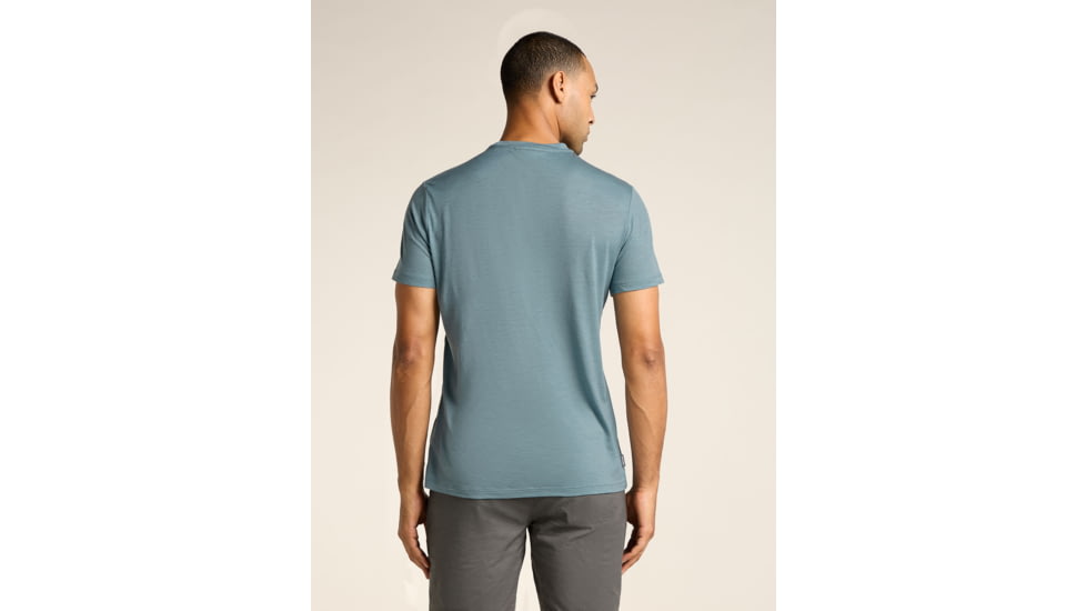 Icebreaker Merino 150 Tech Lite SS T-Shirt Single Line Camp - Men's, Blue Ash, Small, IB0A573X0A5S