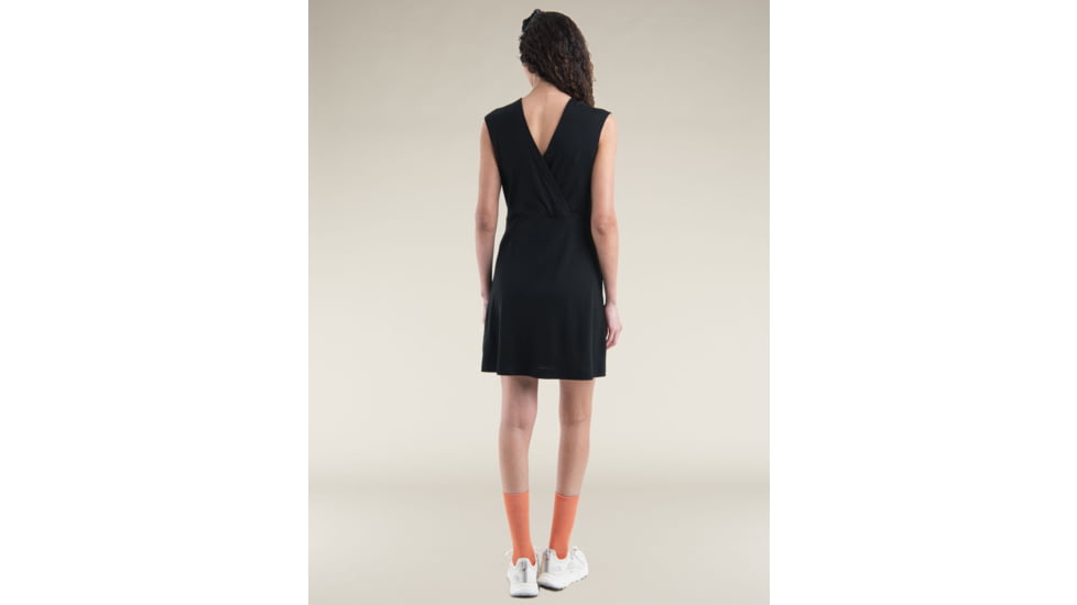 Icebreaker Merino 200 Granary Sleeveless V Neck Dress - Womens, Black, Extra Small, IB0A56XS001XS