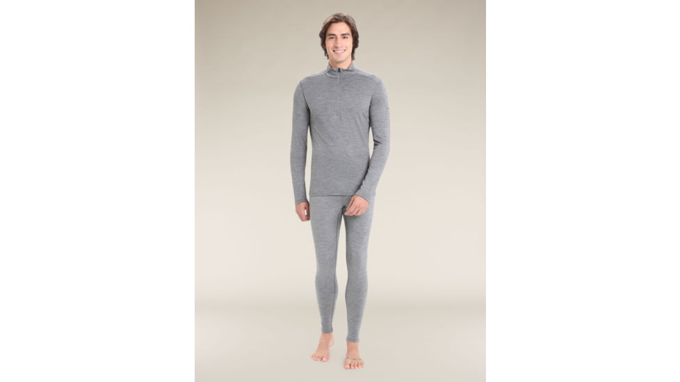 Icebreaker Merino 200 Oasis Long Sleeve Half Zip Thermal Top - Mens, Gritstone HTHR, Extra Large, IBB04367013XL