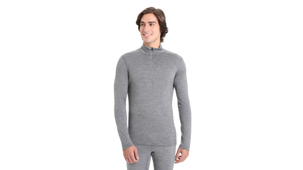 Icebreaker Merino 200 Oasis Long Sleeve Half Zip Thermal Top - Mens, Gritstone HTHR, Extra Large, IBB04367013XL