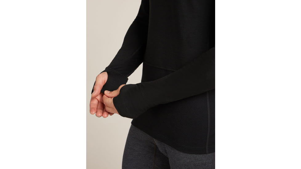 Icebreaker Merino 200 ZoneKnit Long Sleeve Half Zip Thermal Top - Mens, Black, Extra Large, IB0A57CH001XL