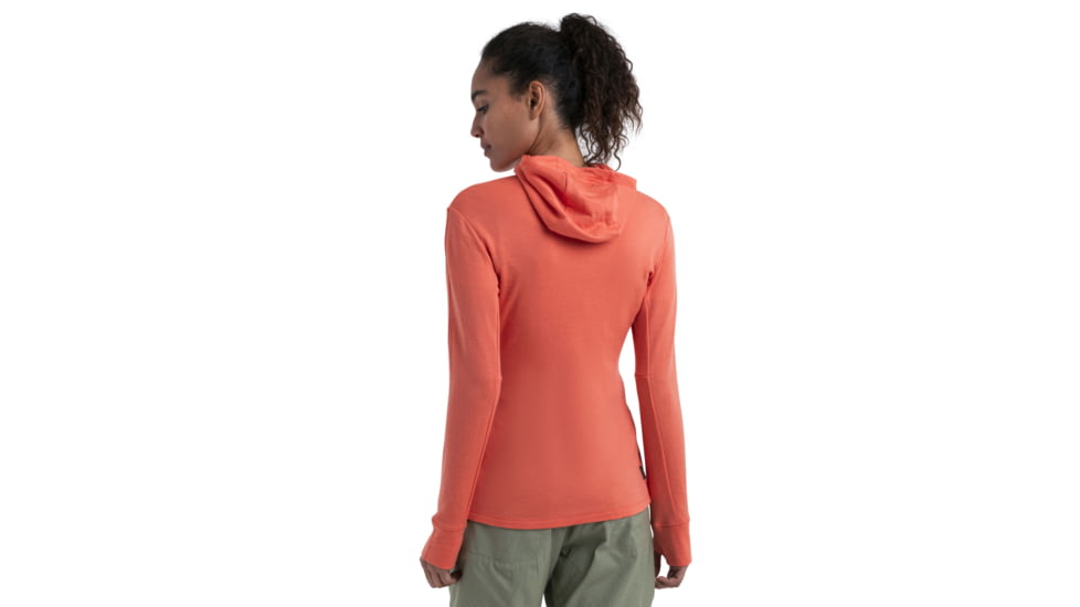 Icebreaker Merino 260 Quantum IV LS Zip Hoodie - Womens, Tang, Extra Large, IB0A56XRB75XL