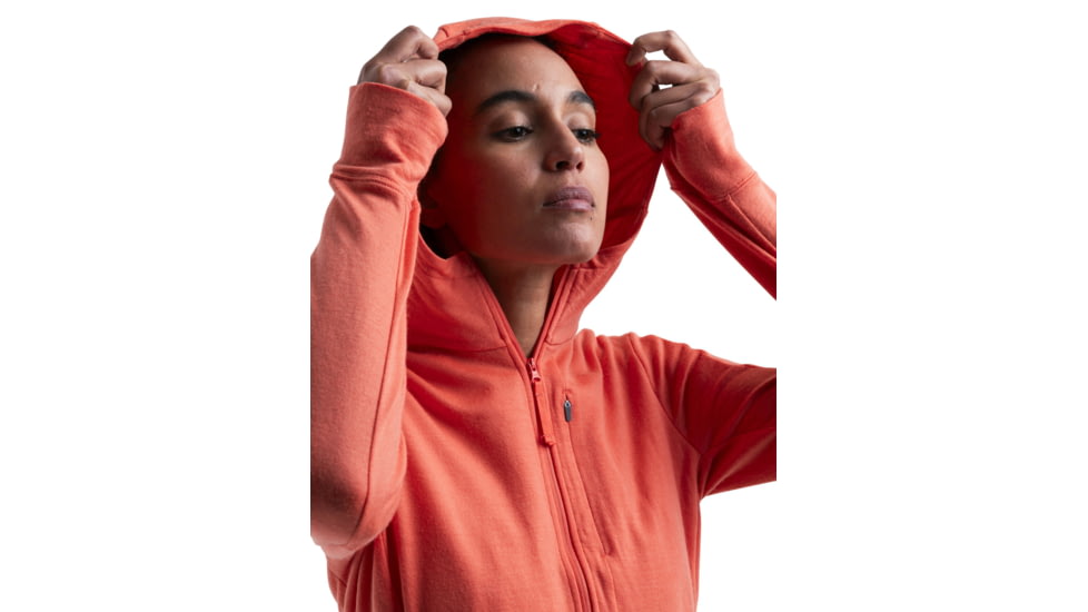Icebreaker Merino 260 Quantum IV LS Zip Hoodie - Womens, Tang, Extra Large, IB0A56XRB75XL