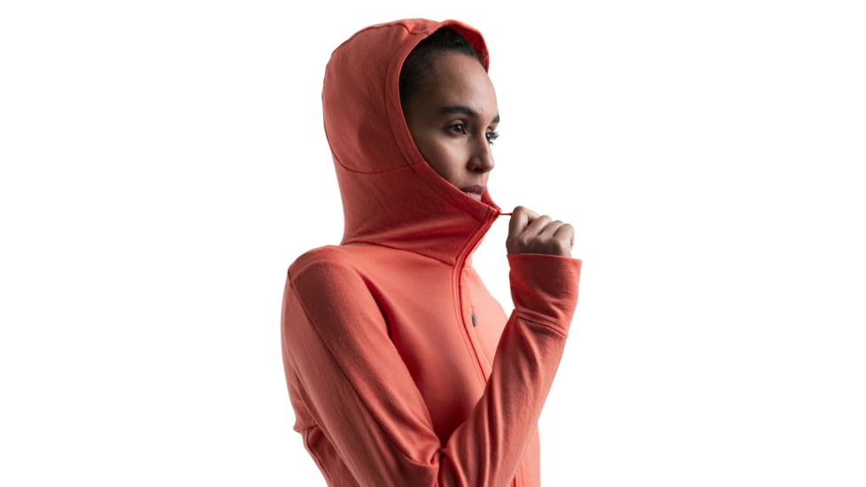 Icebreaker Merino 260 Quantum IV LS Zip Hoodie - Womens, Tang, Extra Large, IB0A56XRB75XL