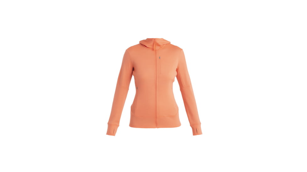 Icebreaker Merino 260 Quantum IV LS Zip Hoodie - Womens, Tang, Extra Large, IB0A56XRB75XL